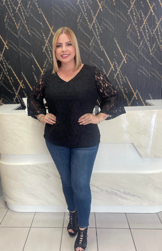 Black lace top