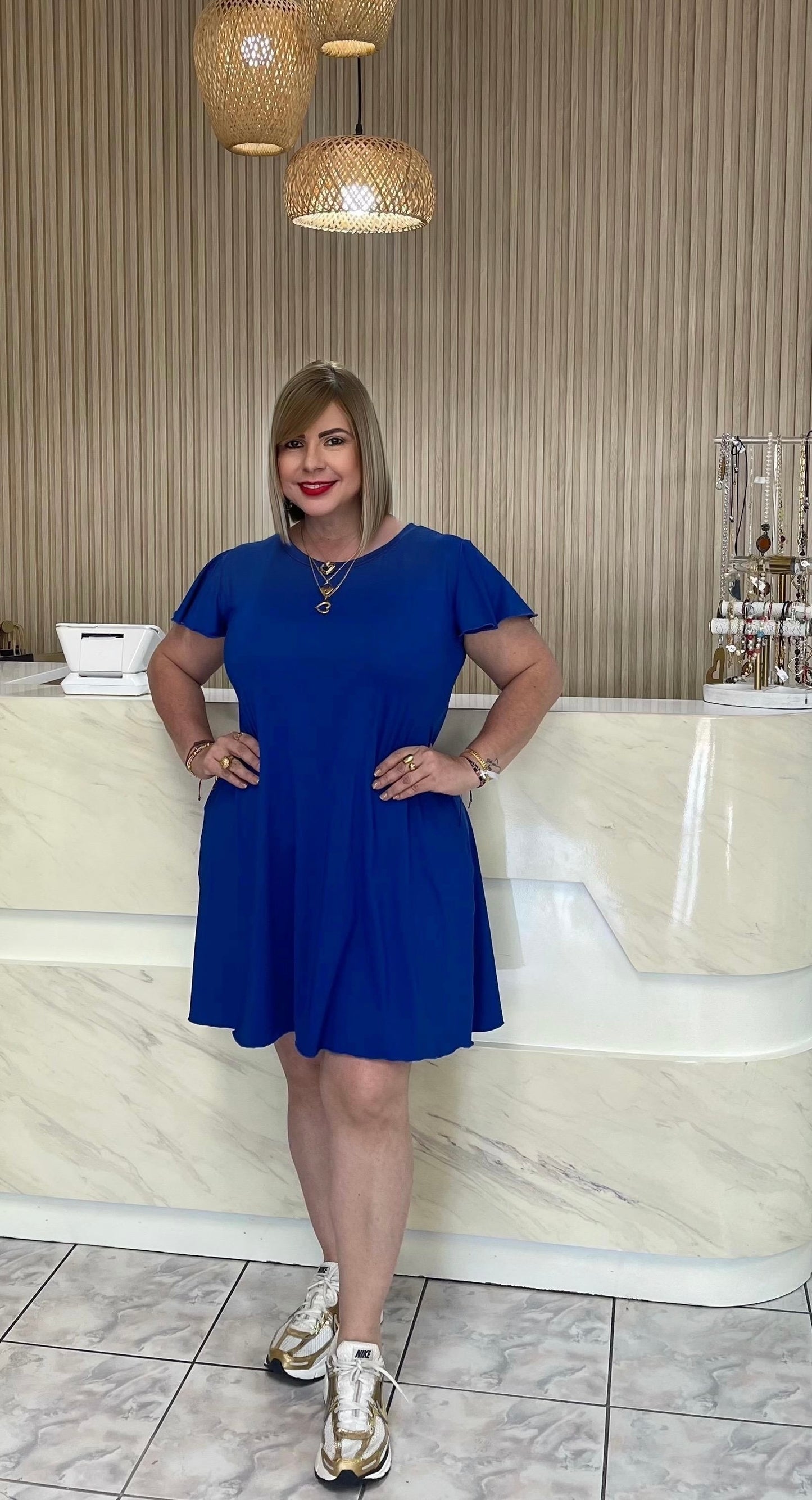 Rayal blue short dress