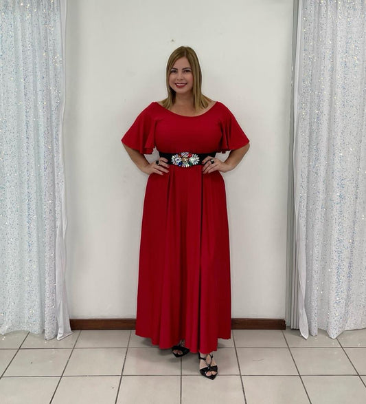 Plus Maxi dress Red by: Claudia Orozco