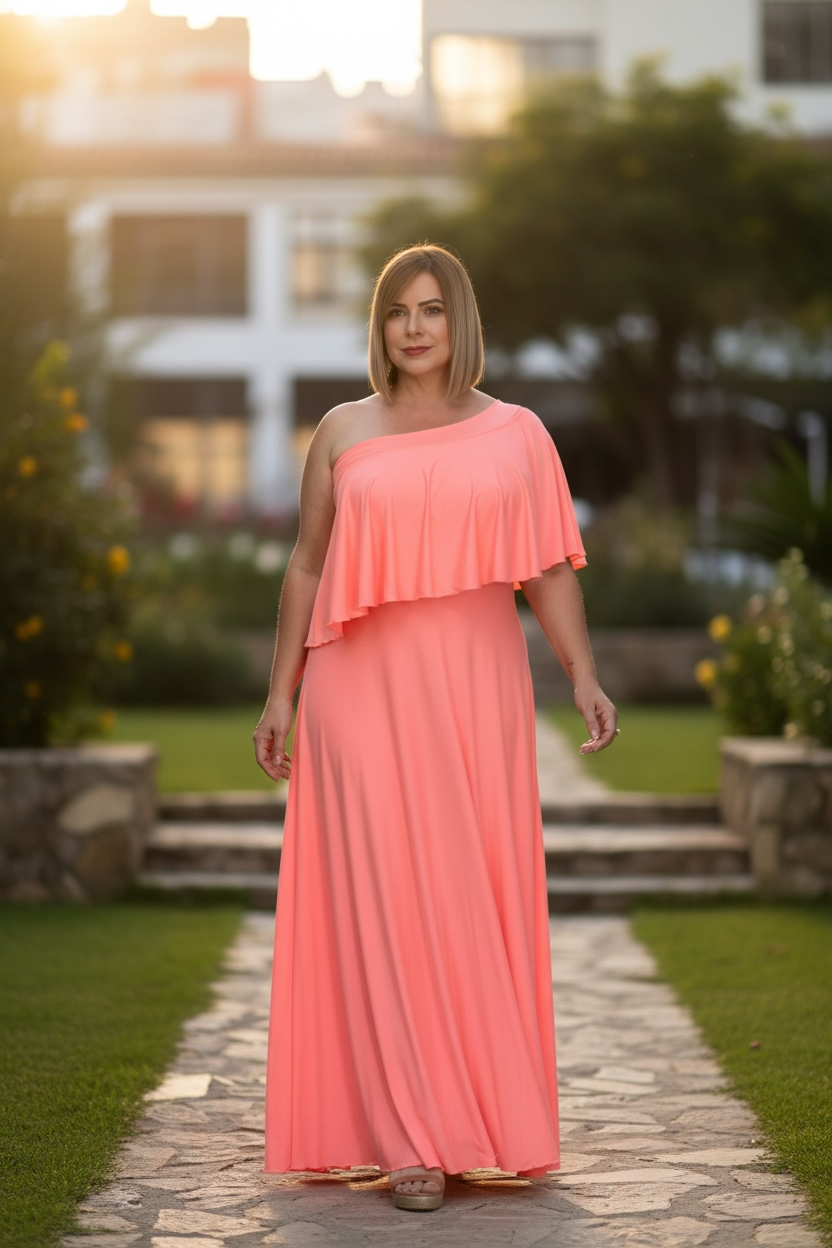 Coral maxi dress three ways