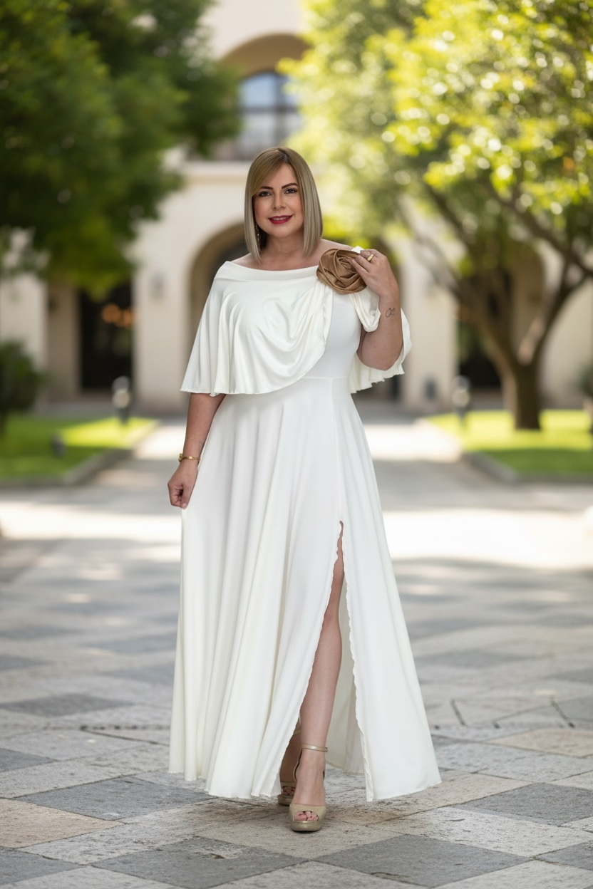 Ivory plus maxi dress