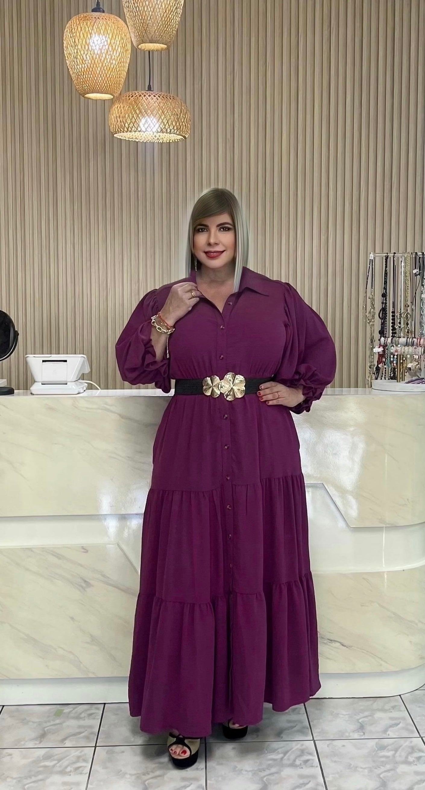 Magenta plus maxi dress