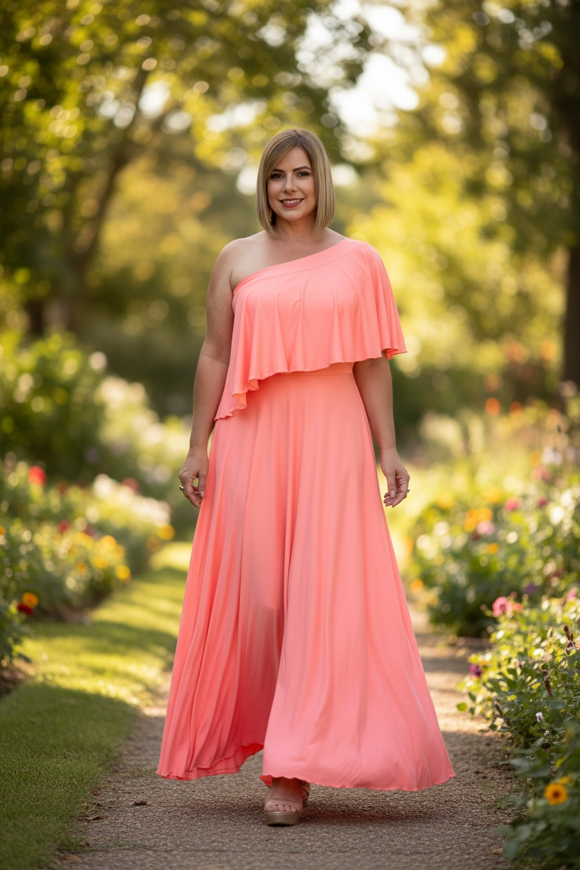 Coral maxi dress three ways