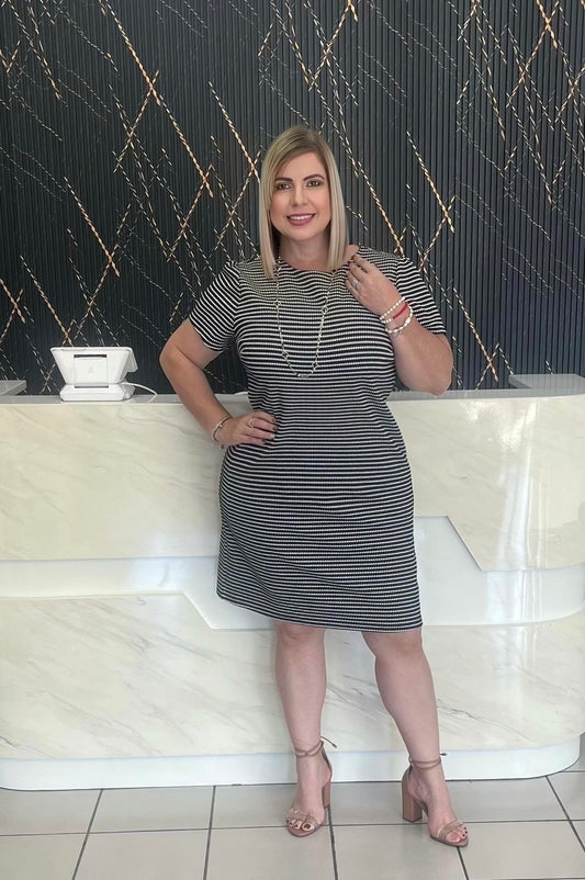 Black & white short dress