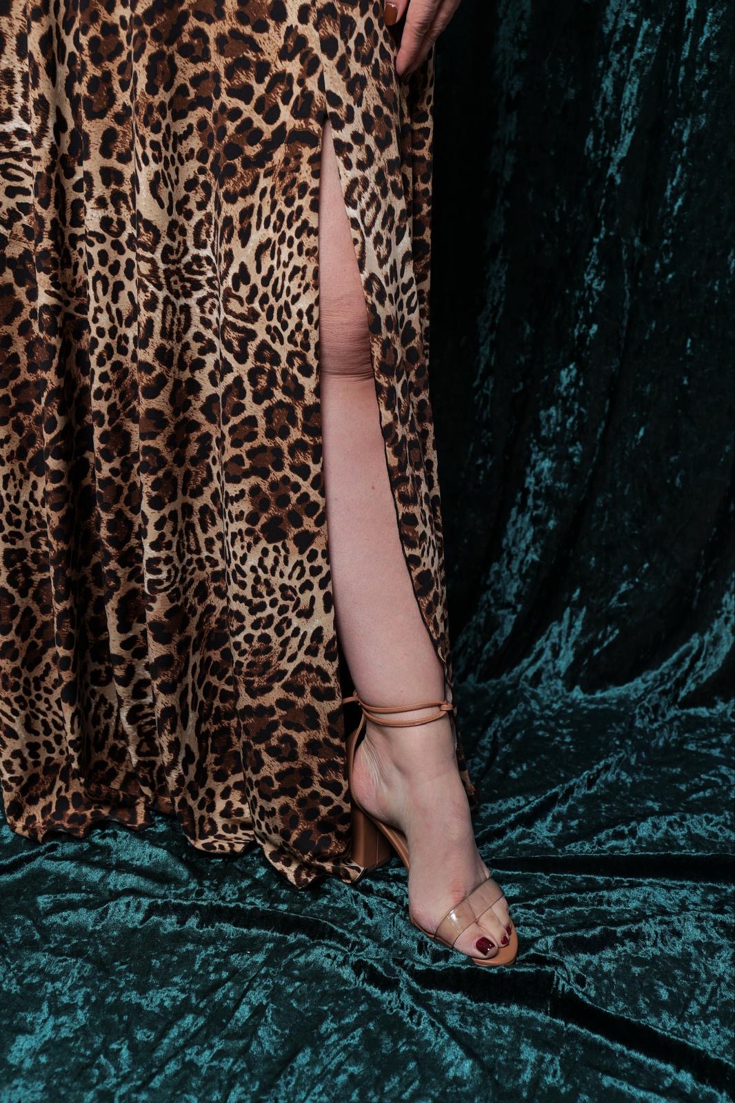 Plus maxi dress animal print