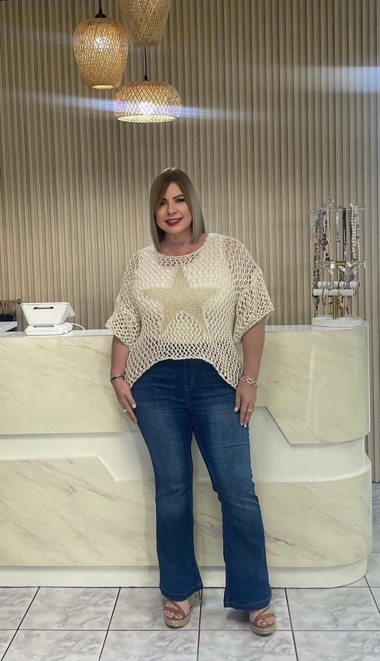 Nude Italian plus top