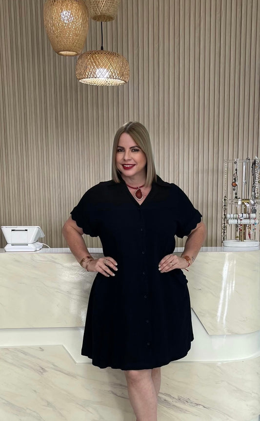 Plus short black dress