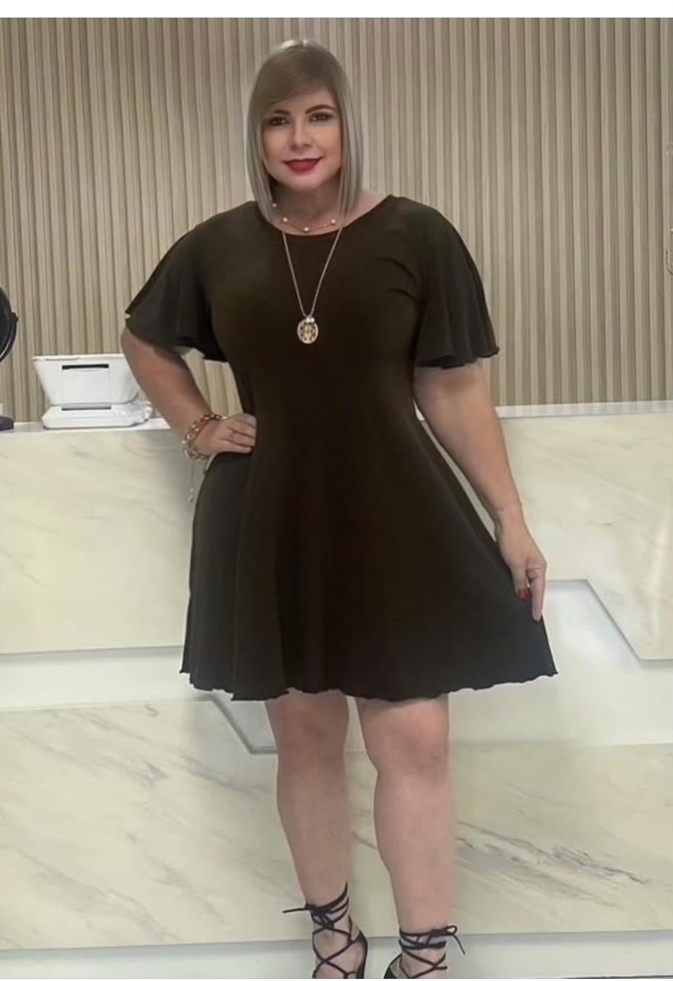 Brown short dresd