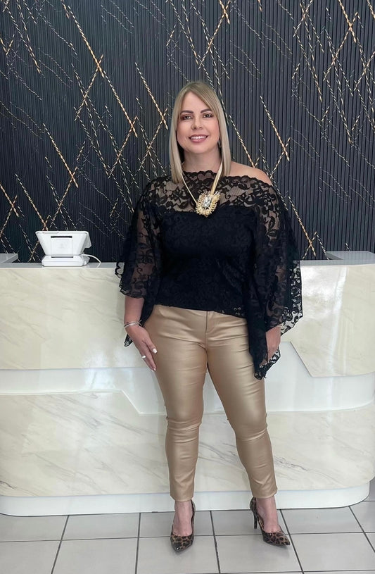 Lace black tunic plus