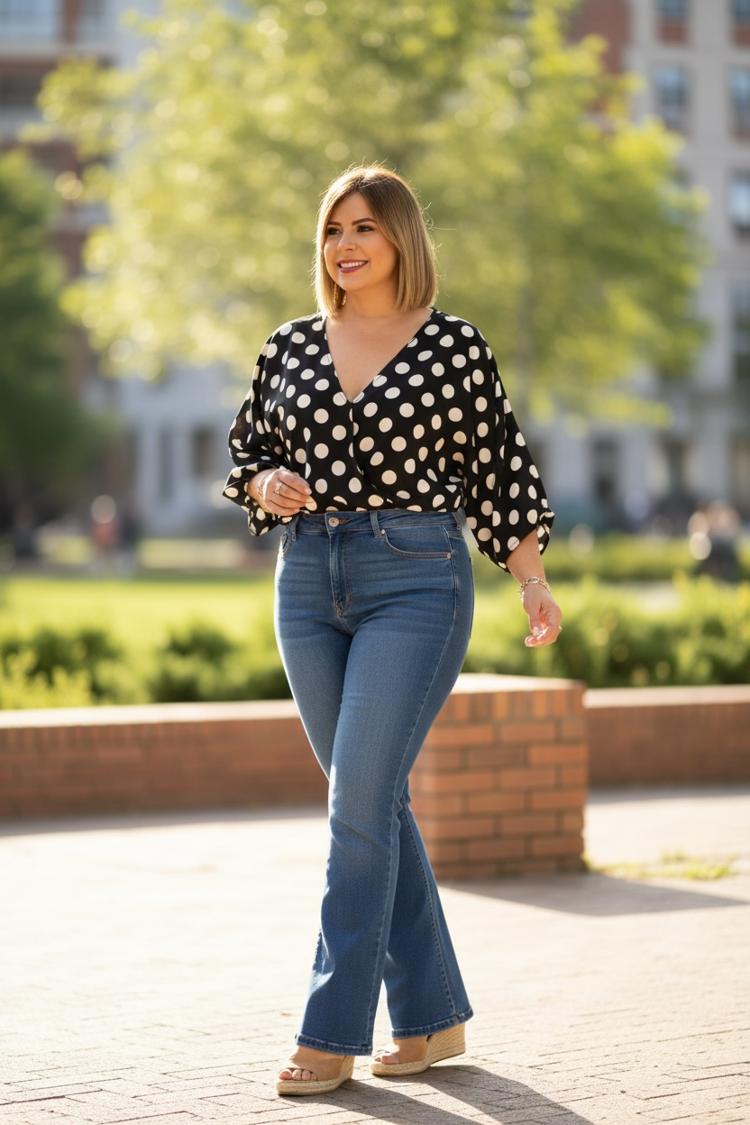 Polka dots plus top