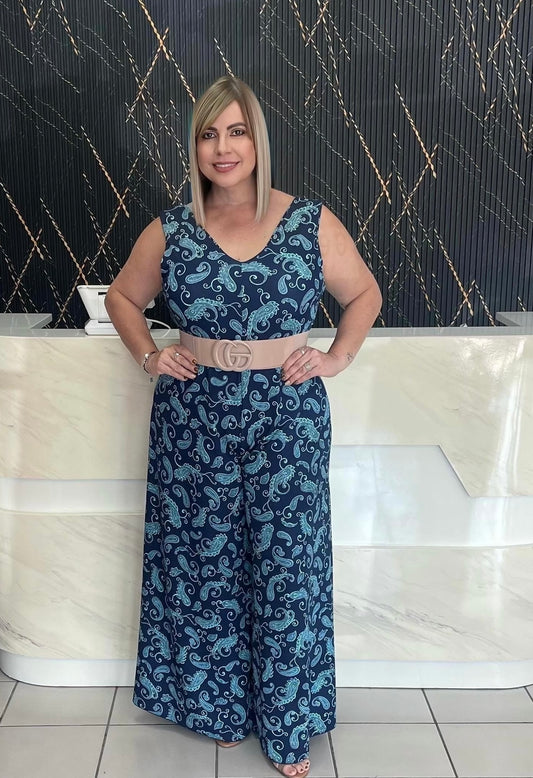 Print plus jumpsuit