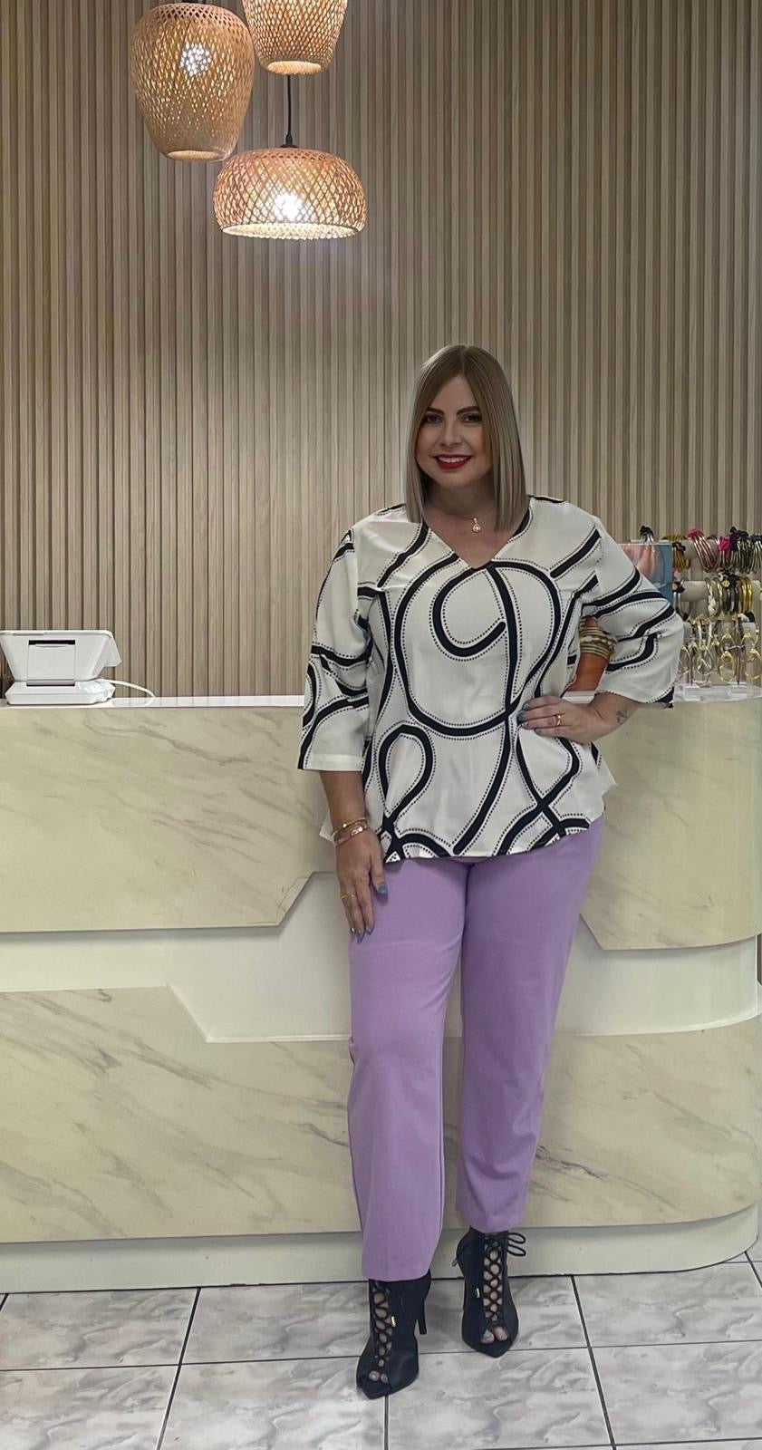 Plus top white and black