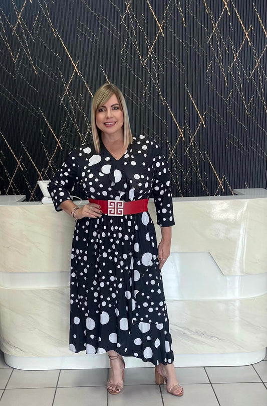 Polka dots maxi dress