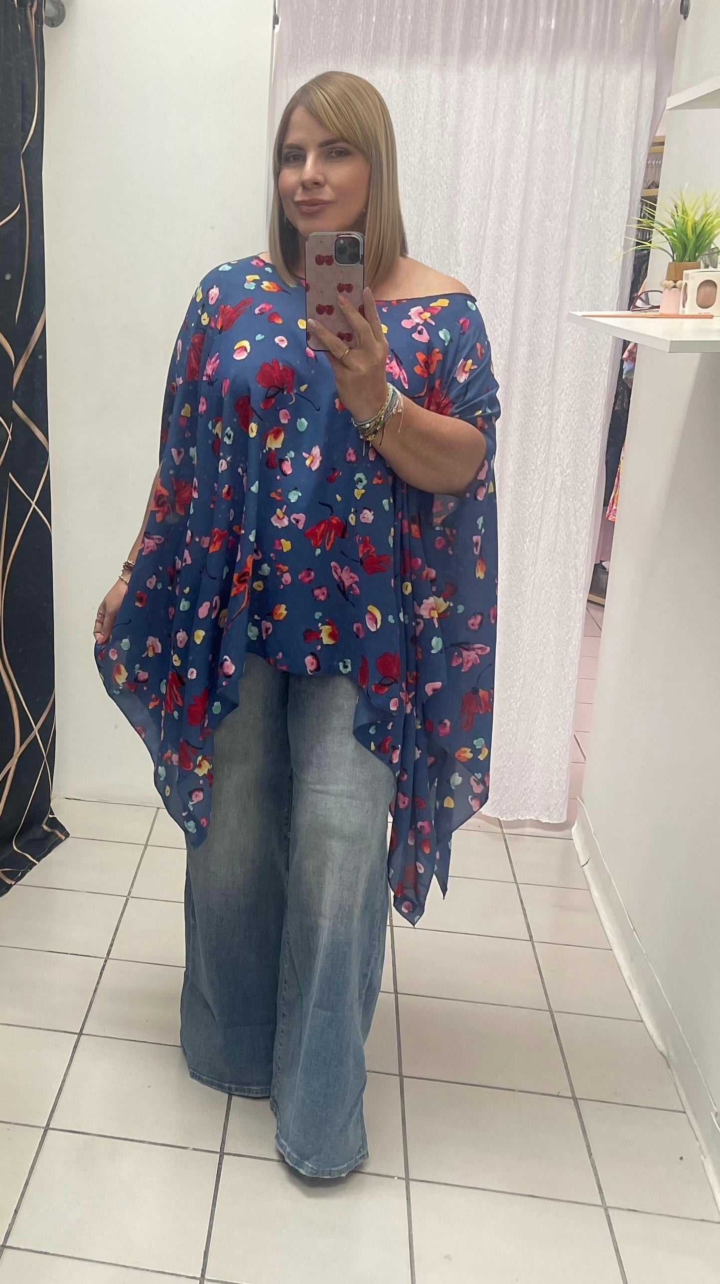 Two ways flowers tunic