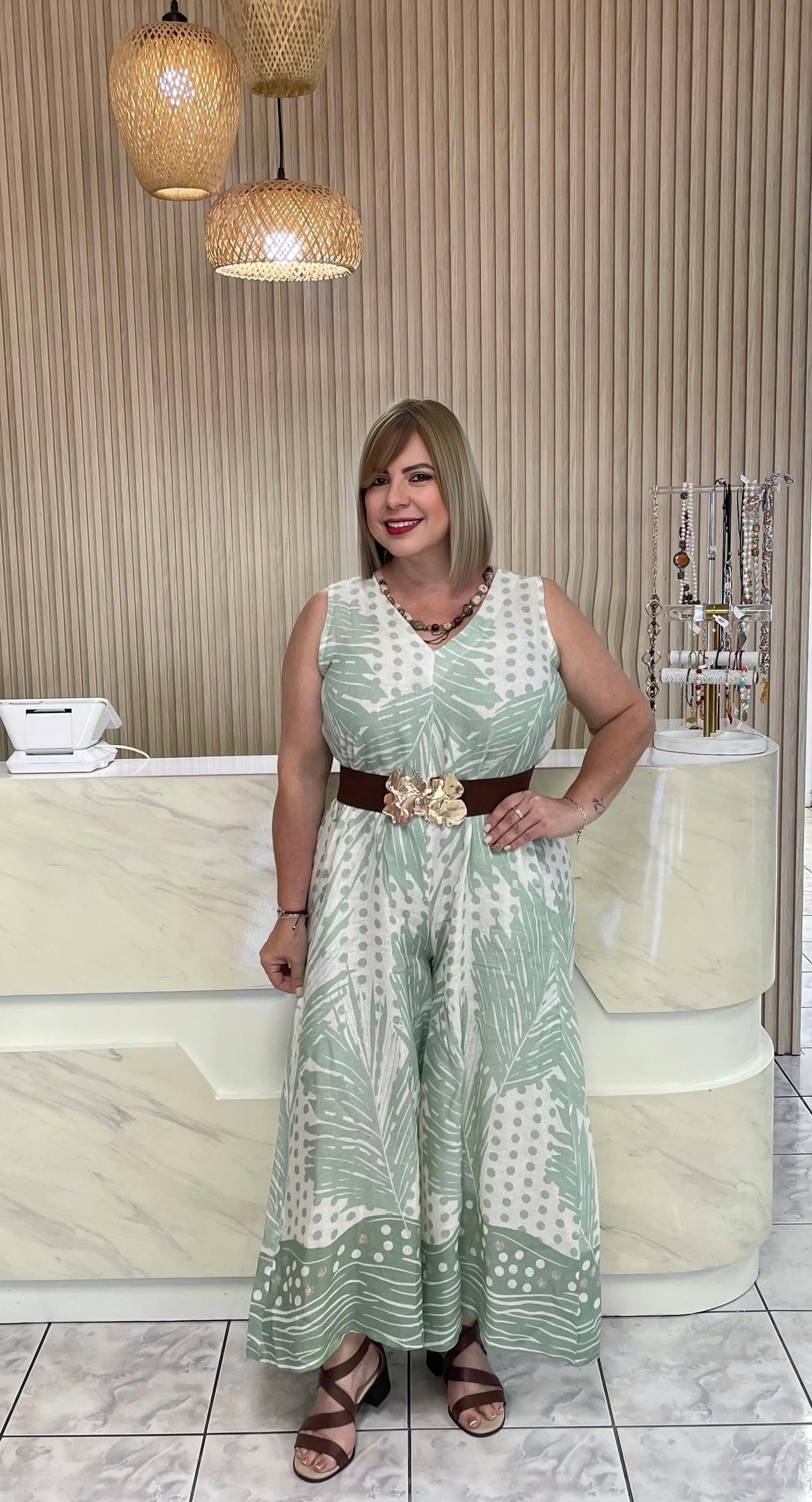 Italian baby green plus jumpsuit