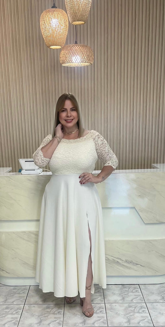 Off shoulder maxi dress plus
