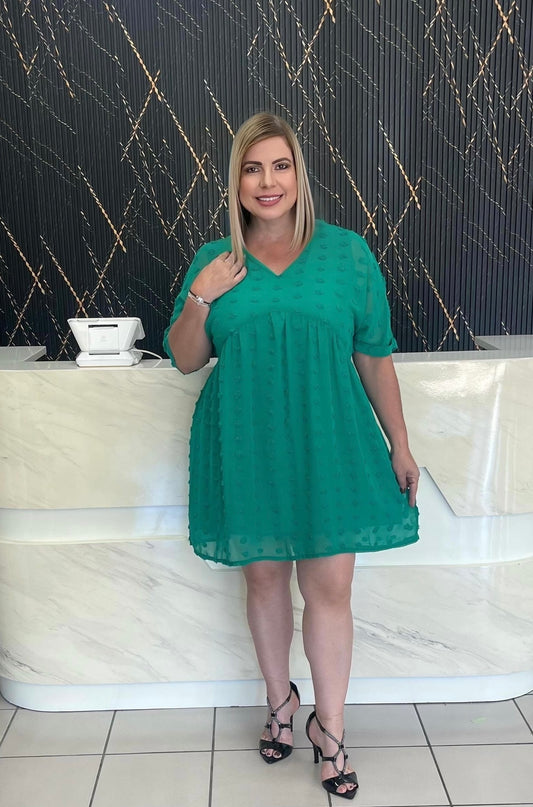 Green short dress