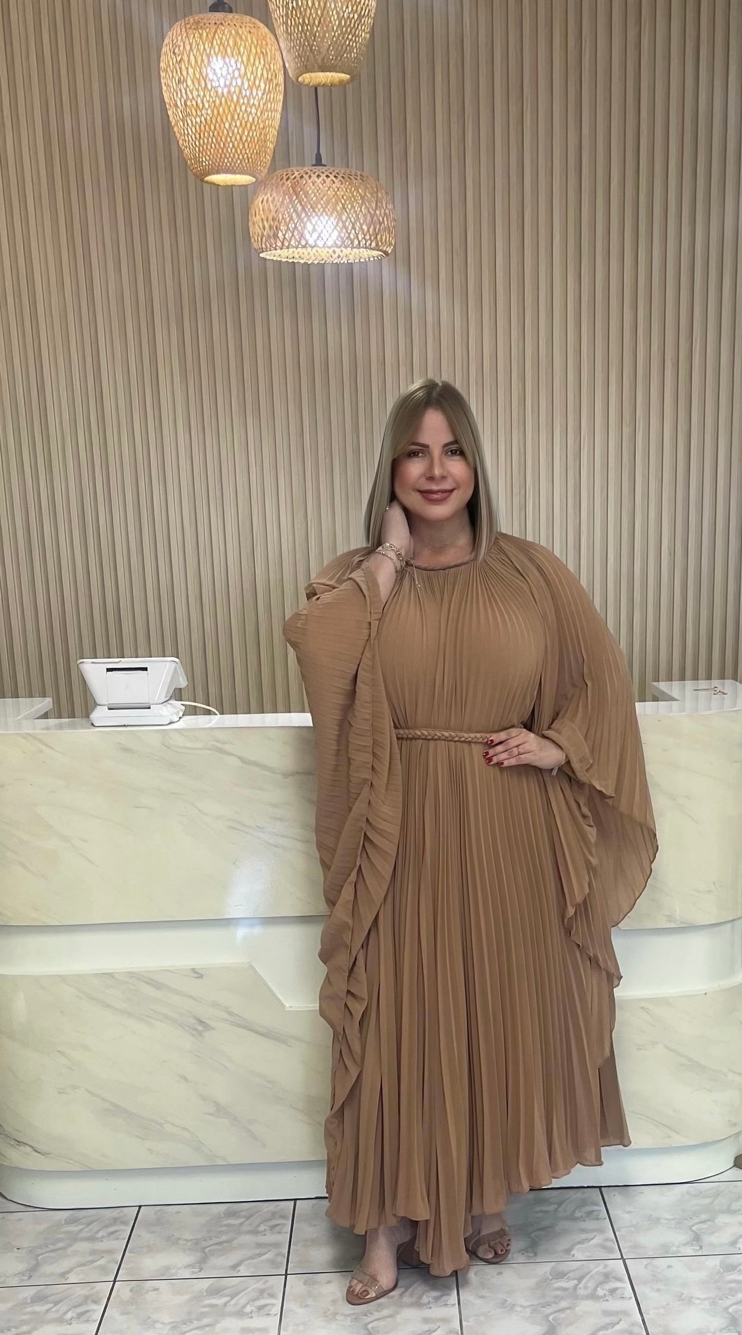 Nude kaftan maxi plus