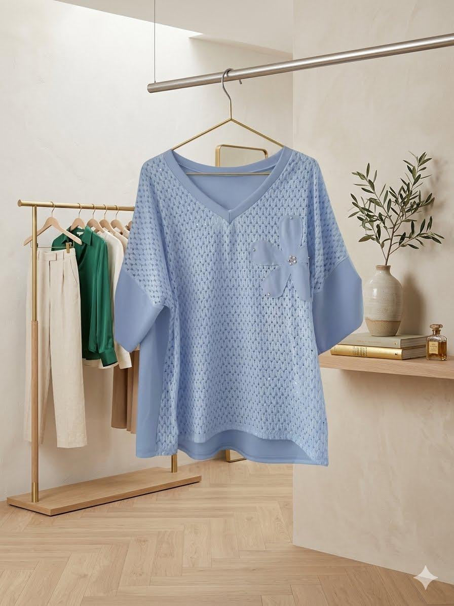 Plus top sky blue