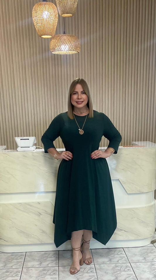 Hunter green plus dress