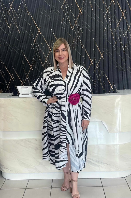 Zebra maxi dress plus