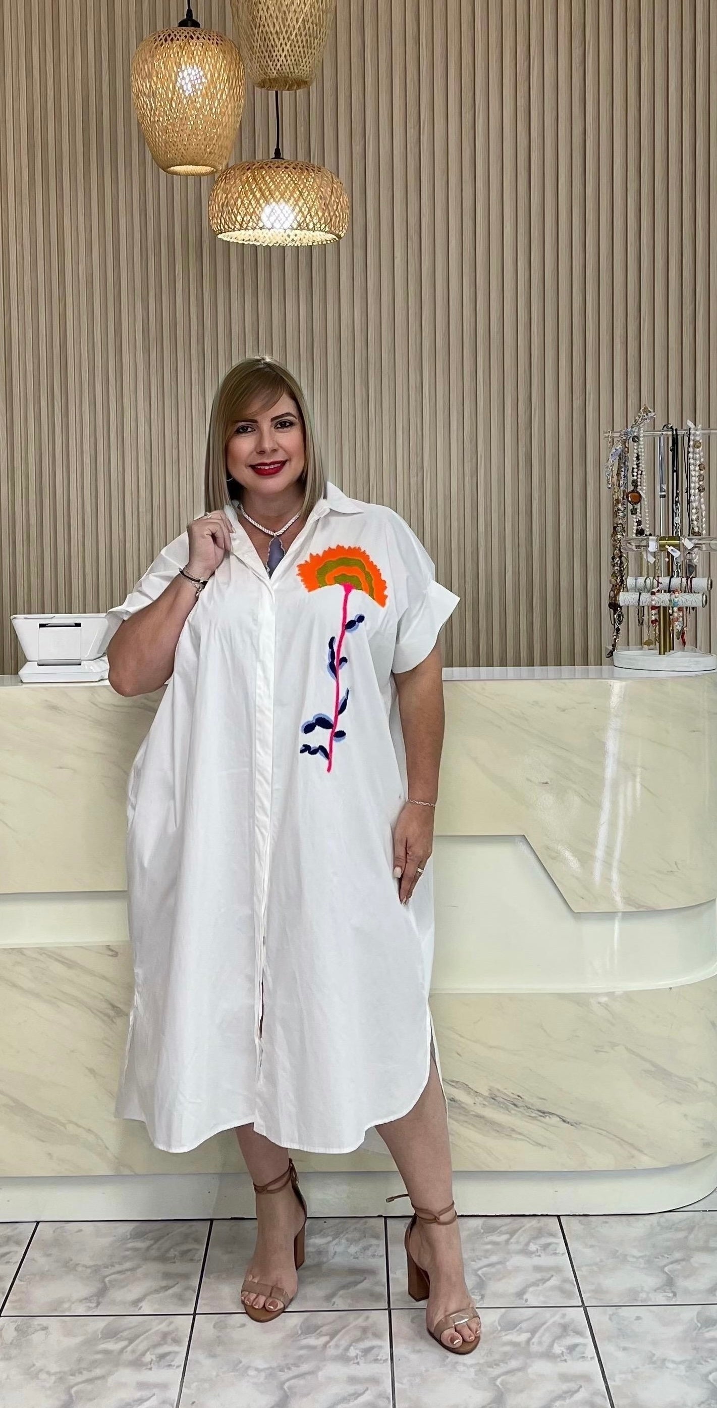 White Italian long dress