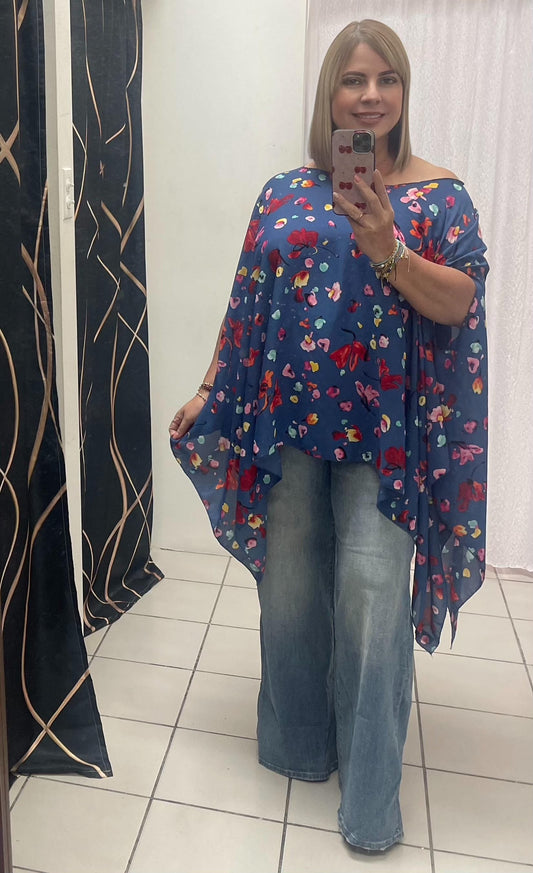 Two ways flowers tunic