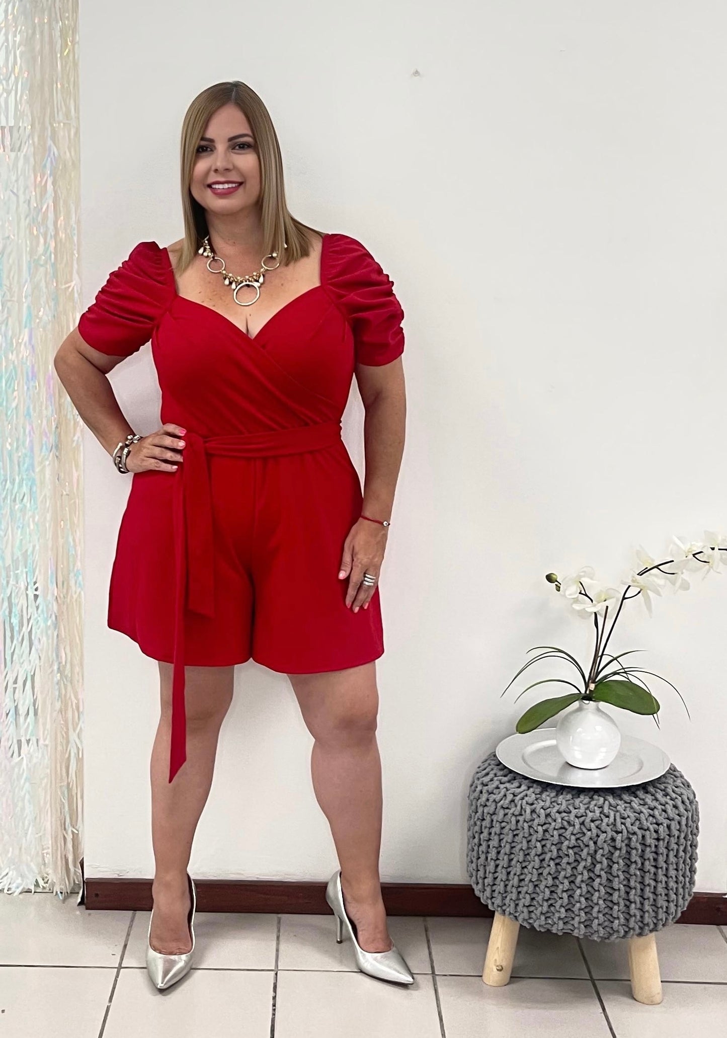 Plus Red Romper