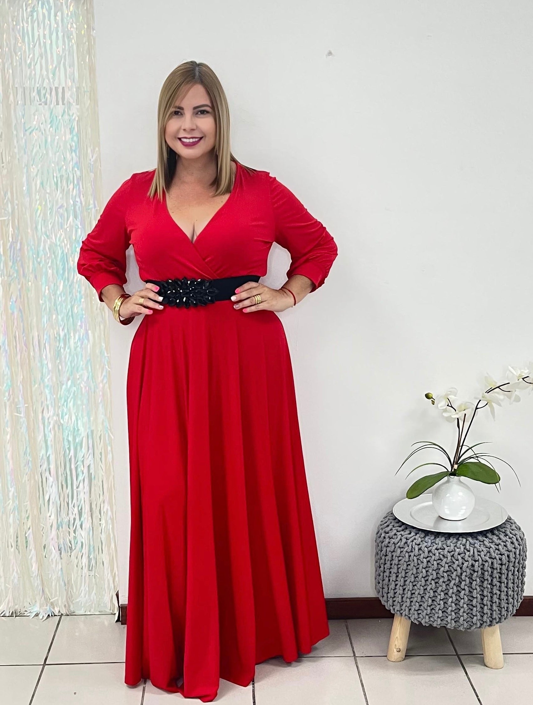 Plus red Maxi Dress