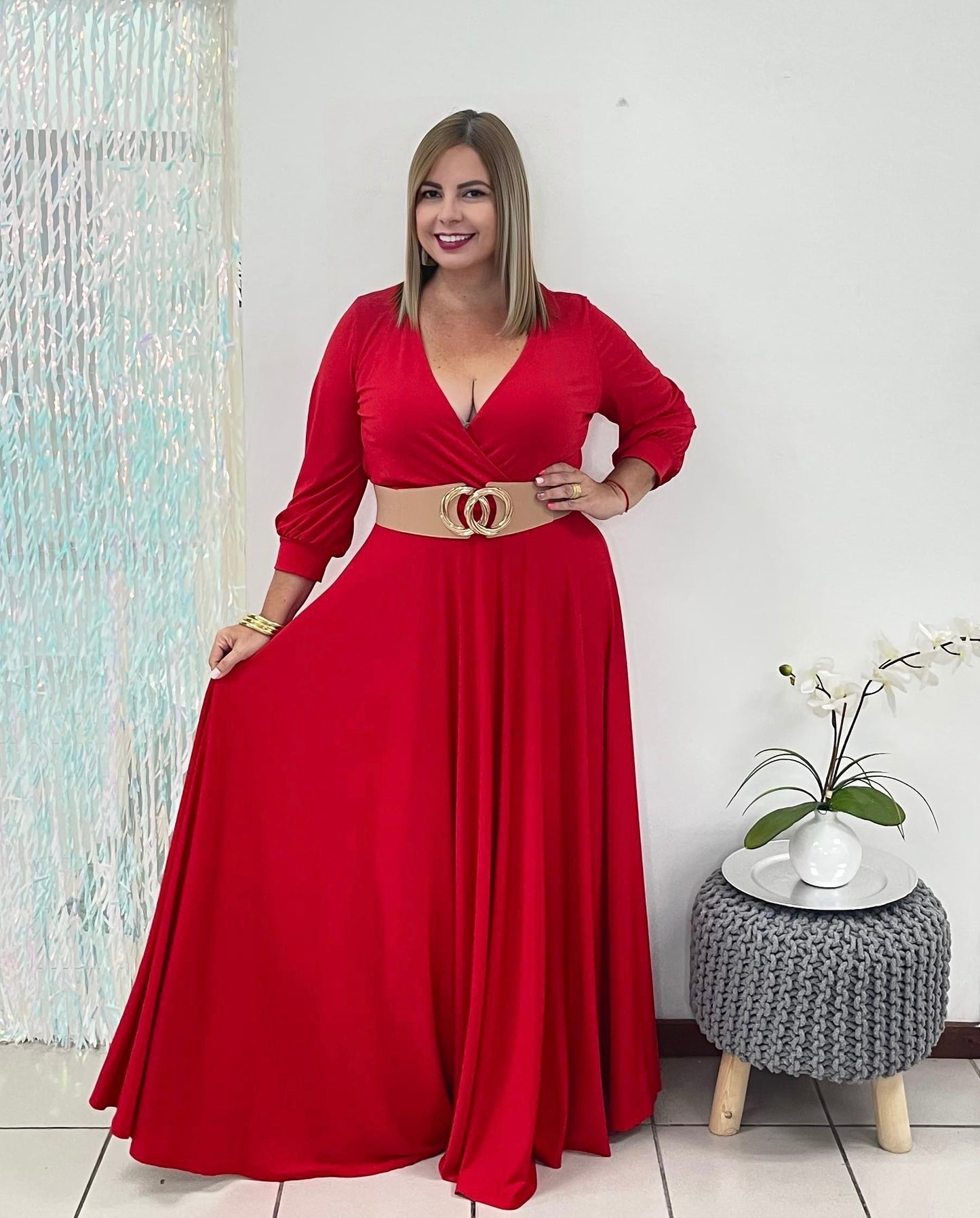 Plus red Maxi Dress