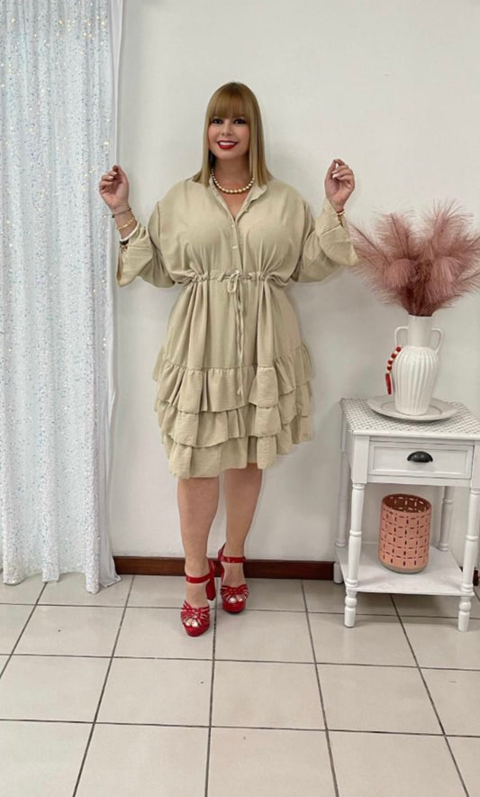 Plus nude short Dress By: Italy