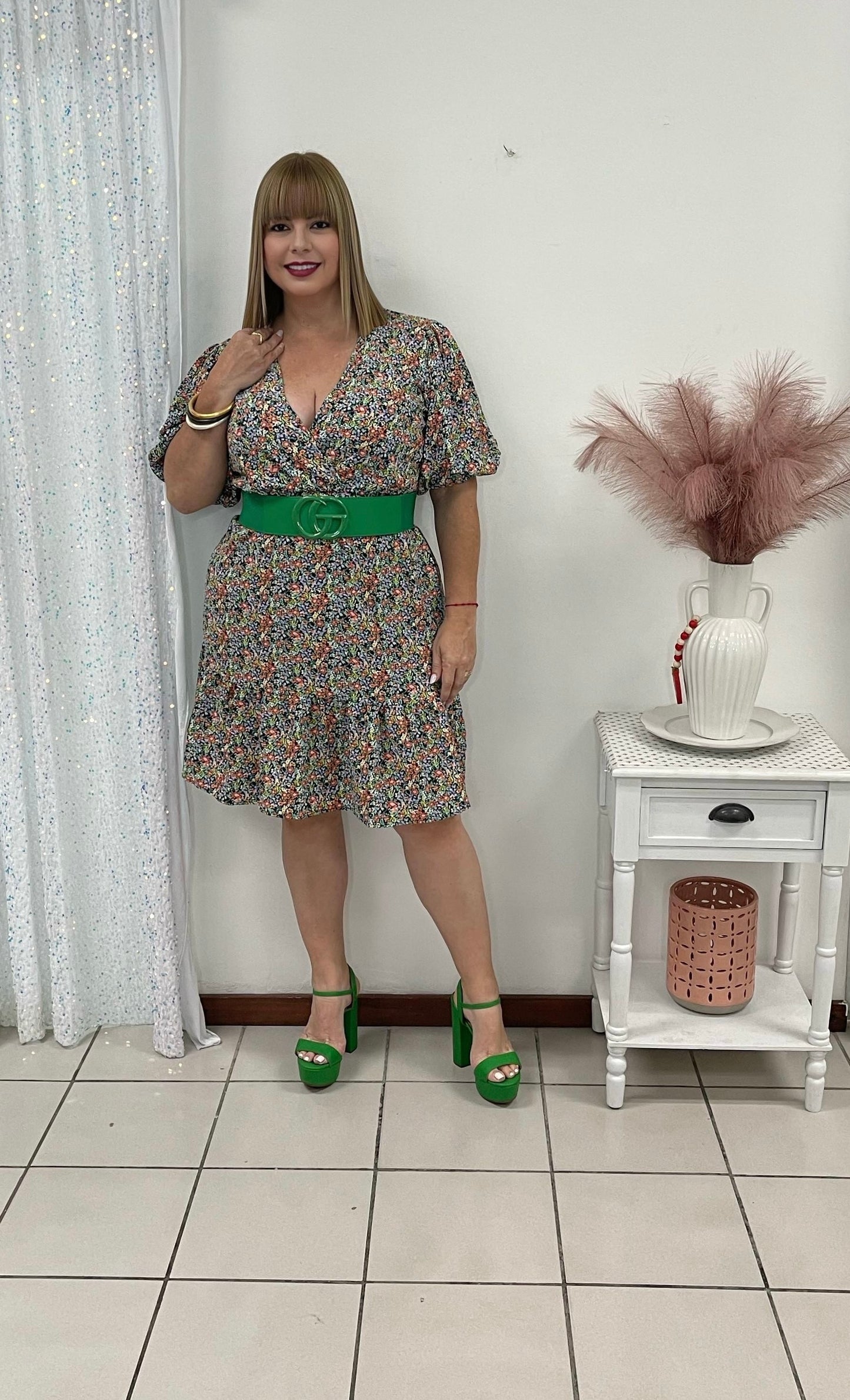 Plus Wrap around short Dress