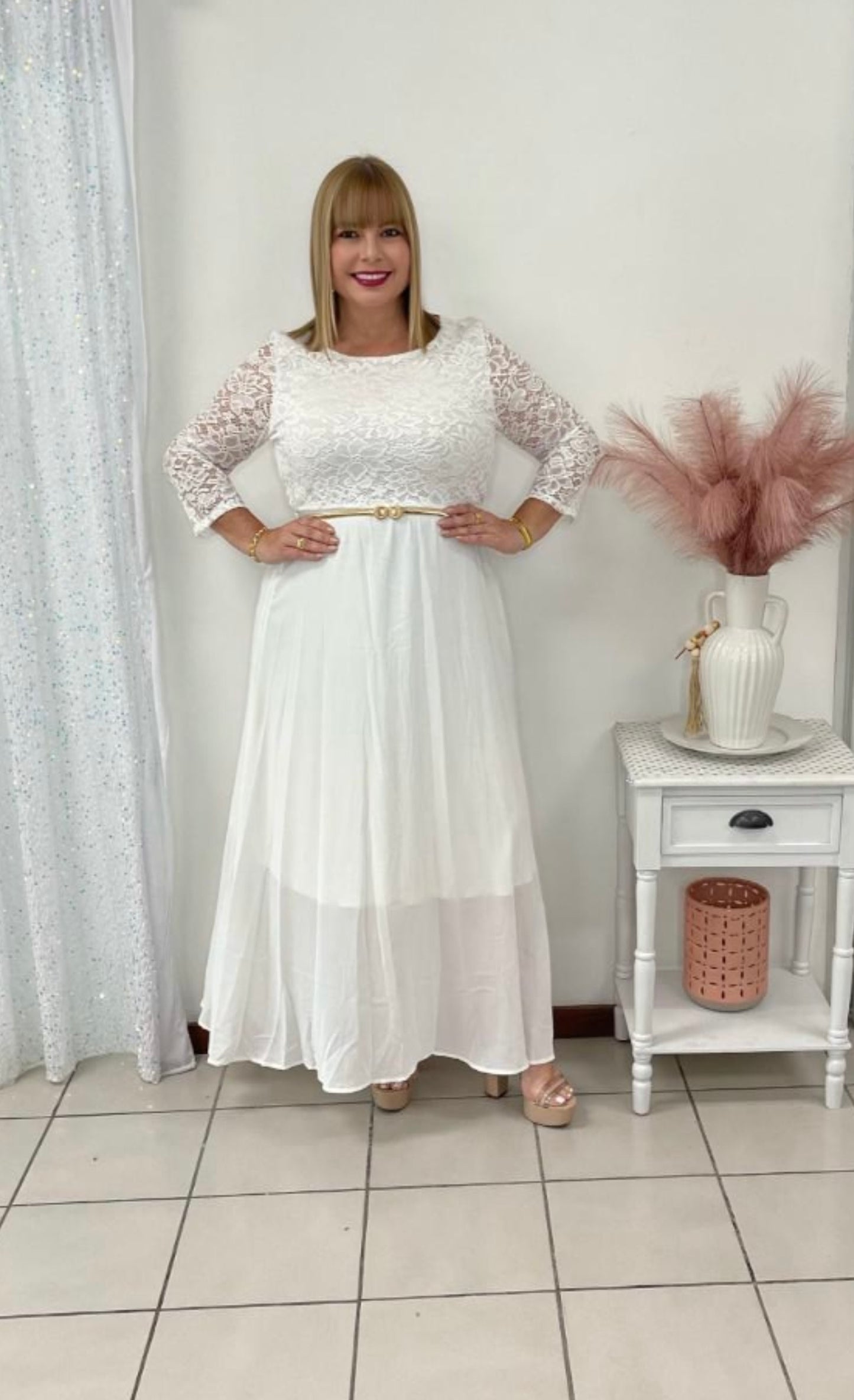 Plus White Maxi dress