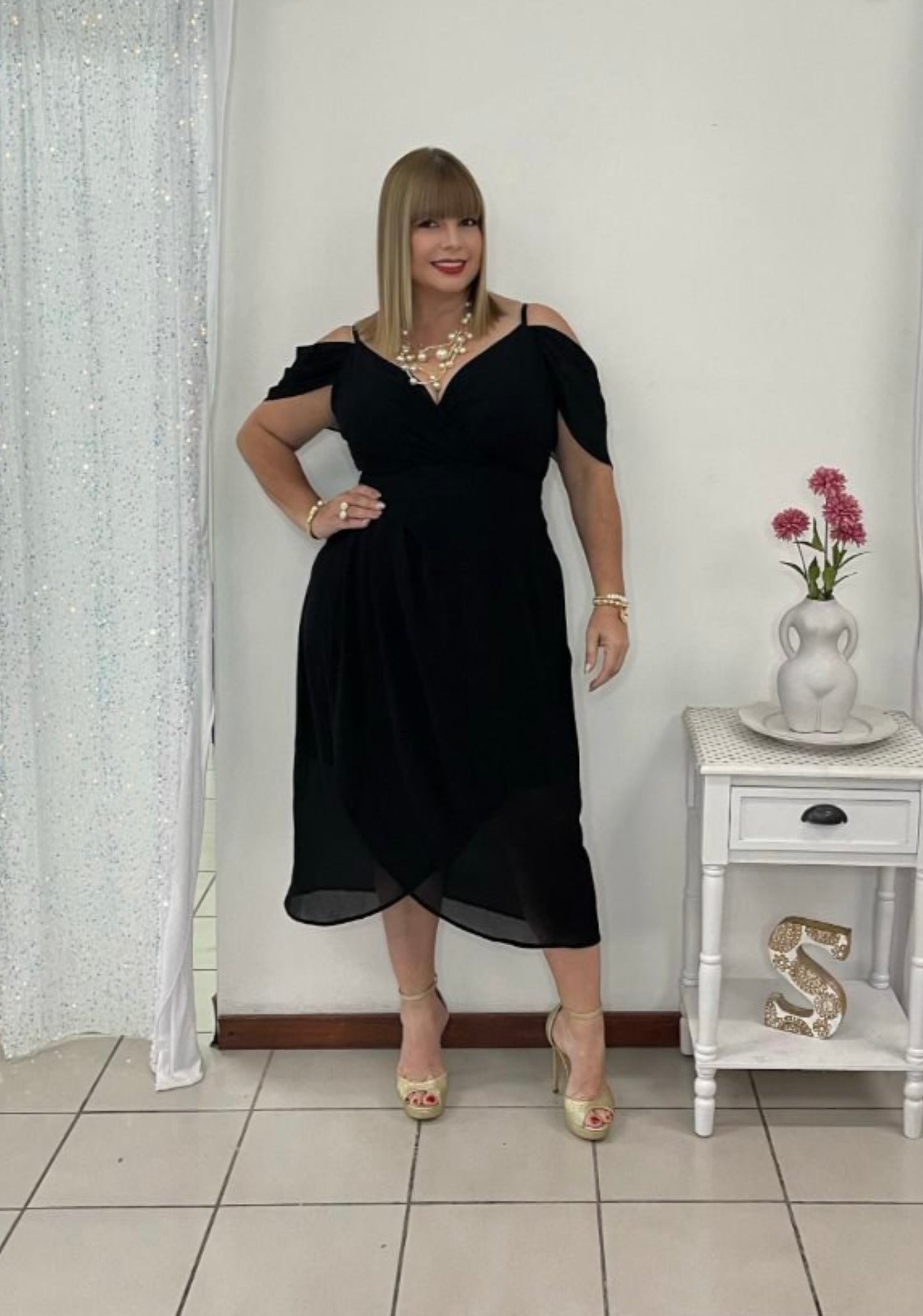Plus Black Middie Dress
