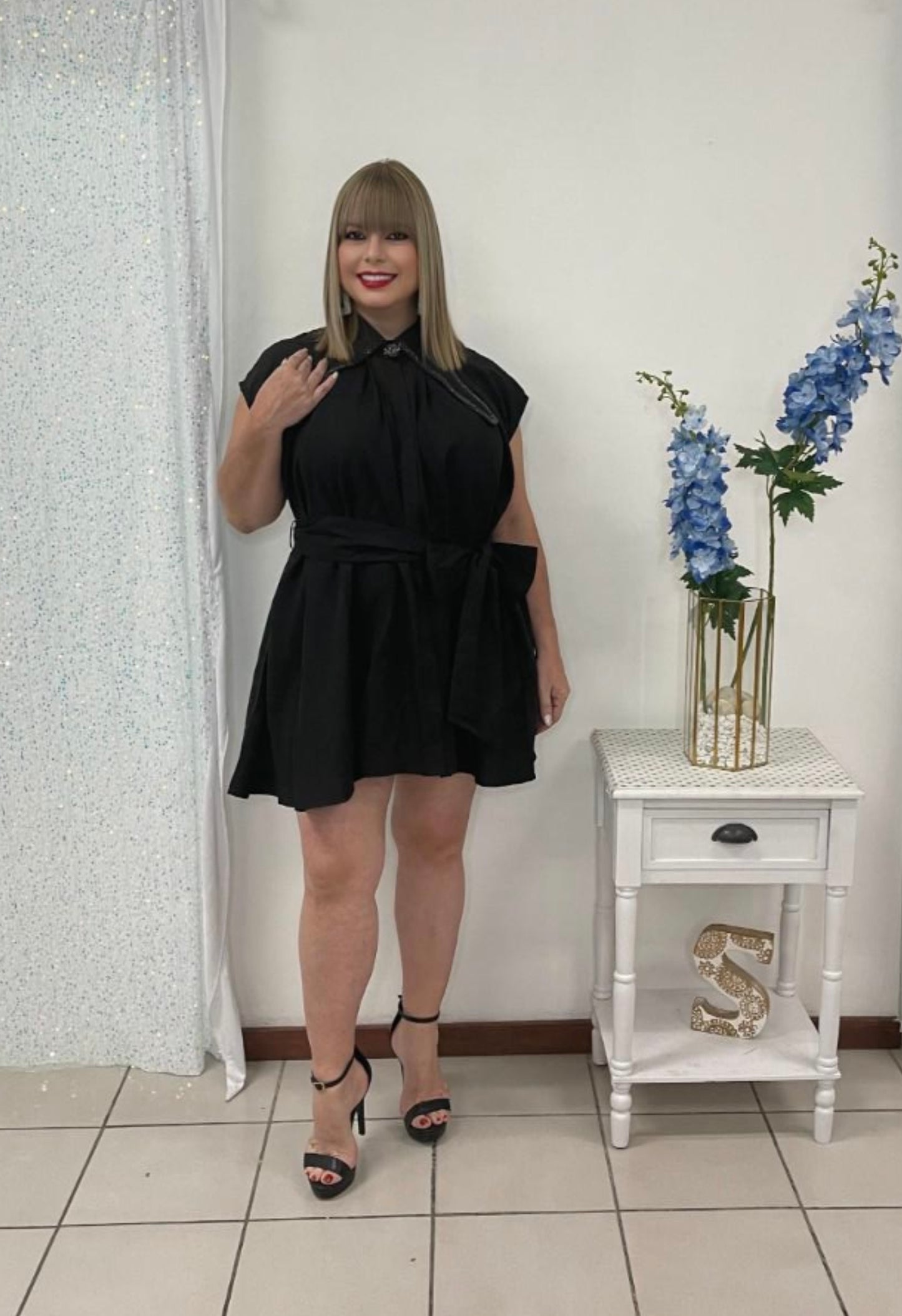 Plus Black Short Dress