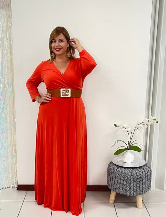 Plus Orange Maxi Dress
