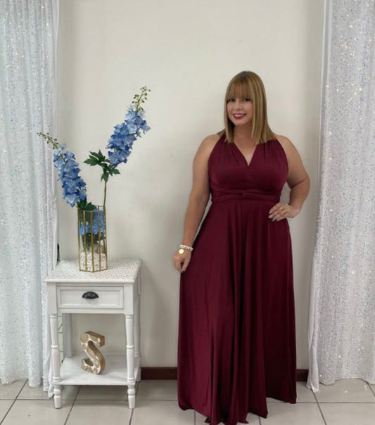 Plus Burgundy Infinity Dress