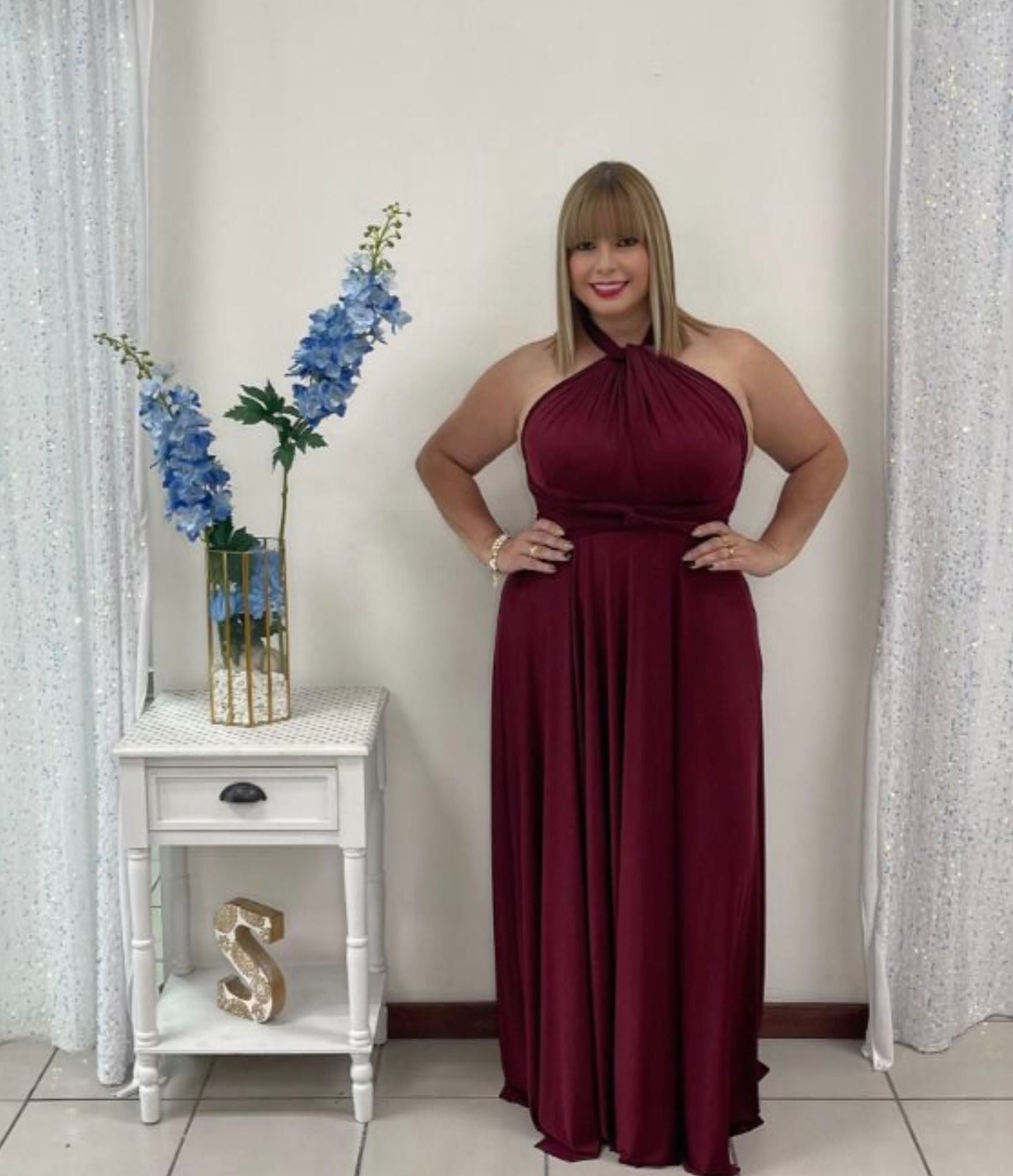 Plus Burgundy Infinity Dress Sofias Boutique Plus