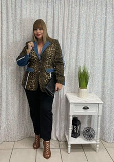 Plus animal print Jacket