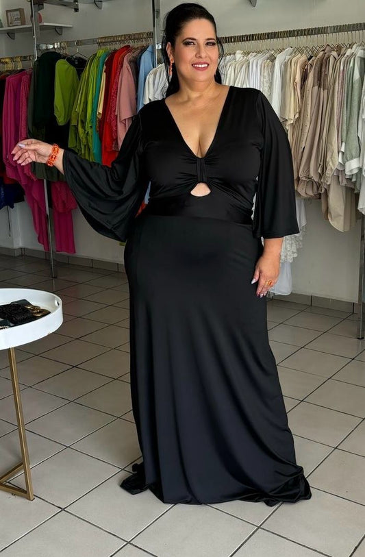 Plus black  maxi dress By Zoraya Desing