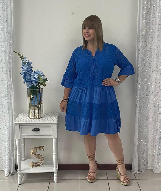 Plus blue dress By: Italy