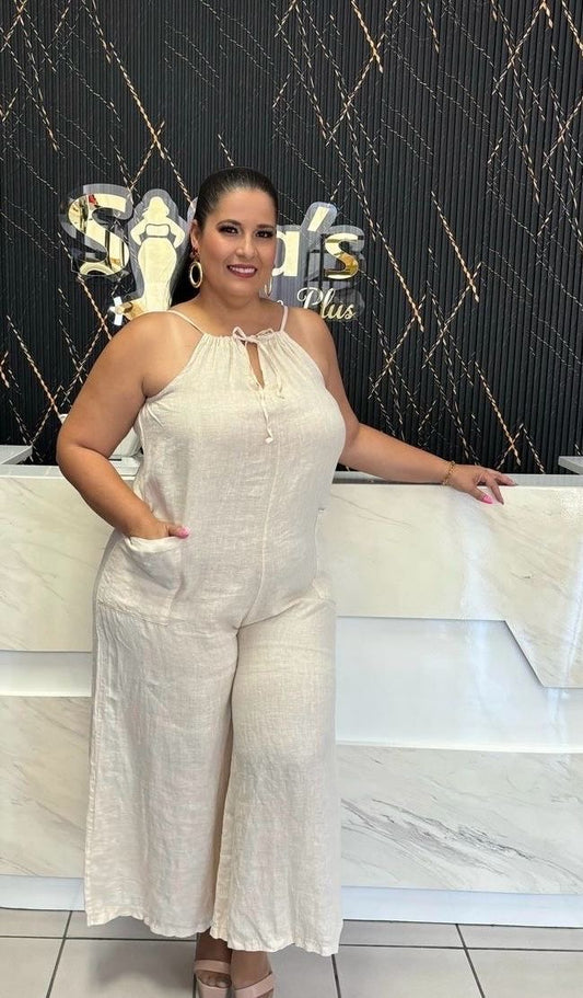 Plus nude Jumpsuit by: Italy