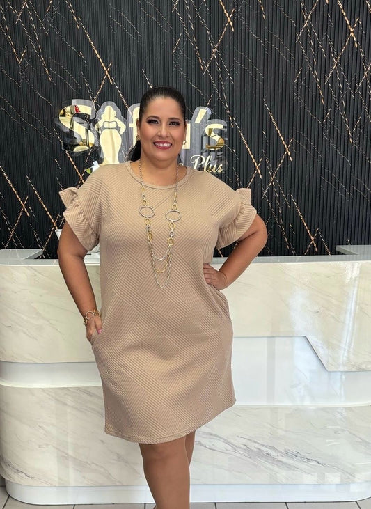 Plus nude short dress