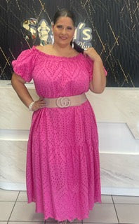 Plus pink maxi dress By: Italy