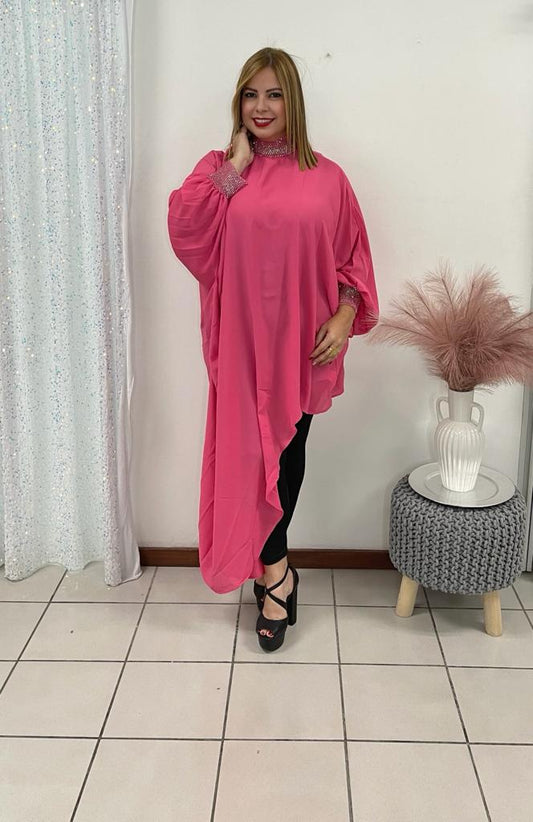 Plus Pink Asymmetric Top