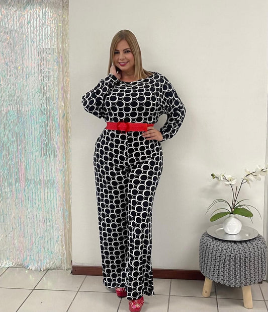Plus B & W Jumsuit